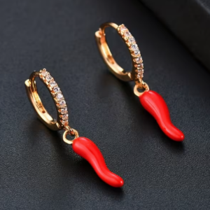 Chilli Earrings - Gold Sparkle